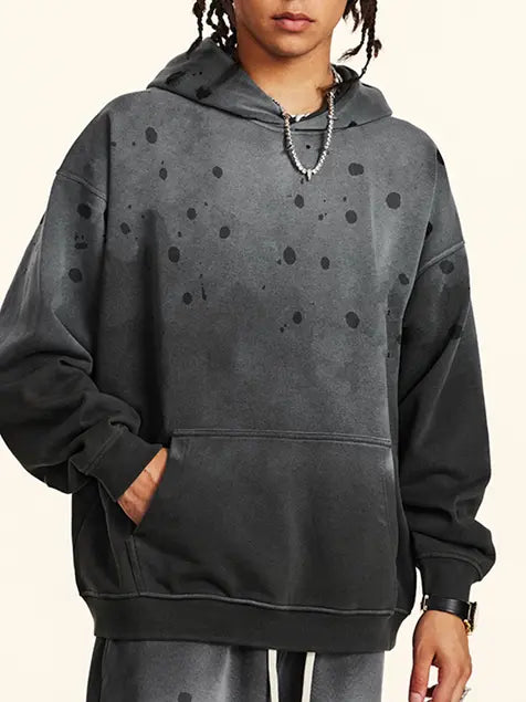 410g Wash Old Dotted Cotton Hoodie Emma Bridess