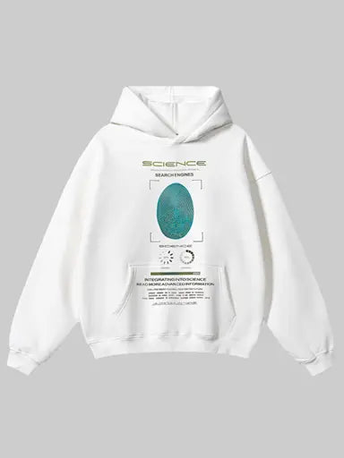 345g Vintage Wash Old Cotton Science Fingerprint Hoddie Emma Bridess