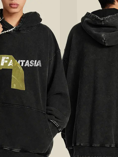 Packaging Tape Printed Wash Old Cotton Hoodie Emma Bridess