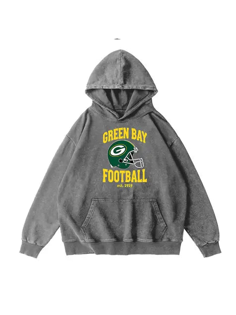 360g NFL Green Bay Packers Wash Old Cotton Hoodie