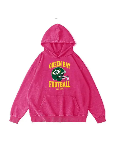 360g NFL Green Bay Packers Wash Old Cotton Hoodie