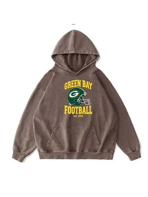 360g NFL Green Bay Packers Wash Old Cotton Hoodie