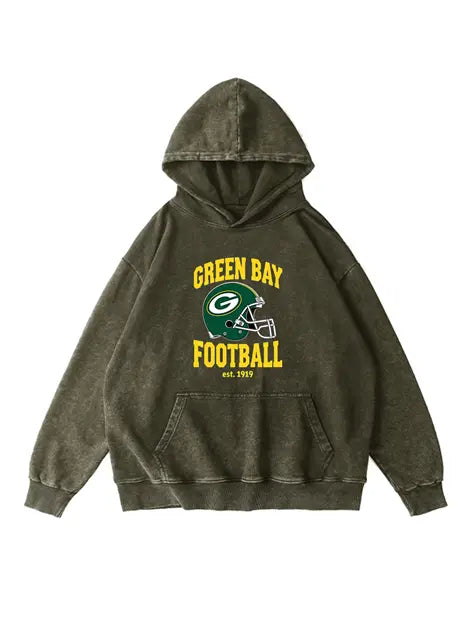 360g NFL Green Bay Packers Wash Old Cotton Hoodie