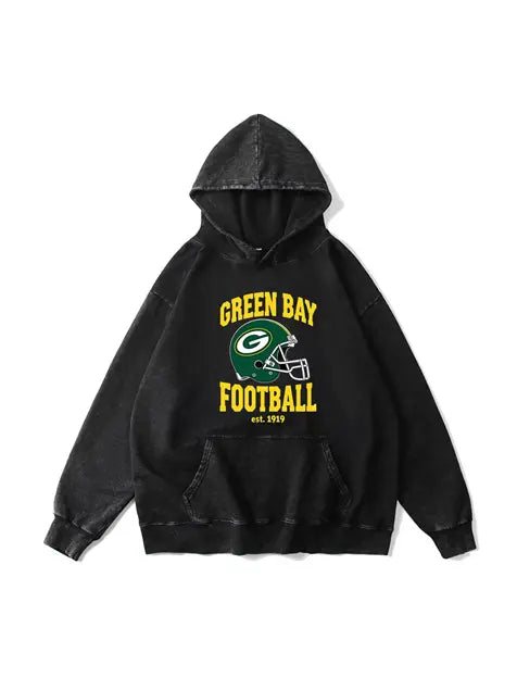 360g NFL Green Bay Packers Wash Old Cotton Hoodie