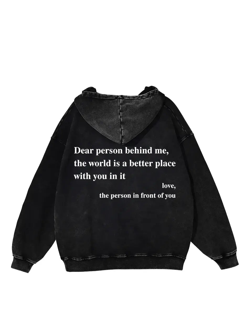 360g You Are Enough Letter Printed Wash Old Cotton Hoodie Emma Bridess