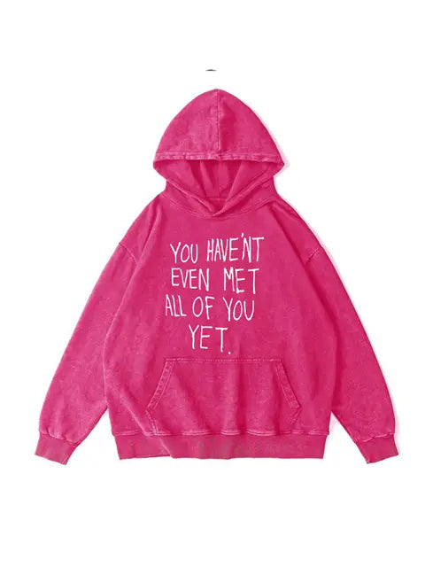 360g All Of You Letter Printed Wash Old Cotton Hoodie Emma Bridess