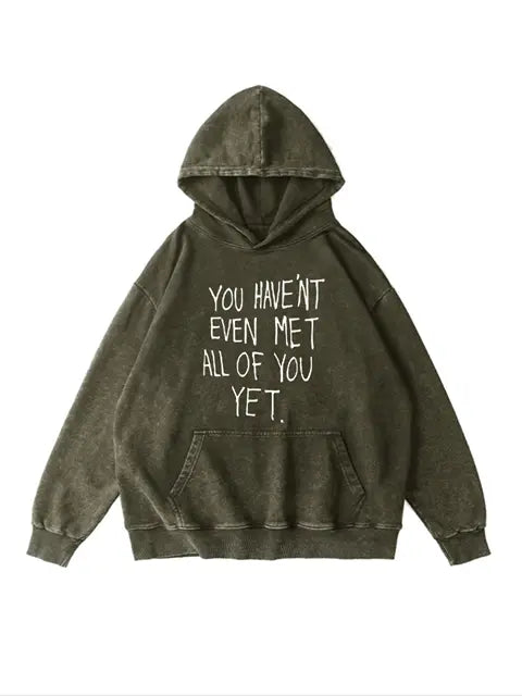 360g All Of You Letter Printed Wash Old Cotton Hoodie Emma Bridess