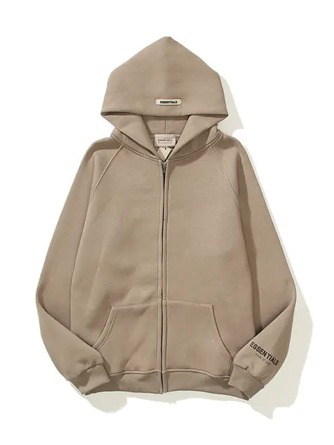 Essential Zipper Coton Fleecing Hoodie