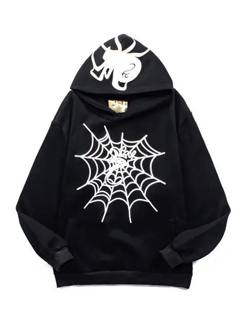 Spiderweb Print Vintage Hoodie Emma Bridess