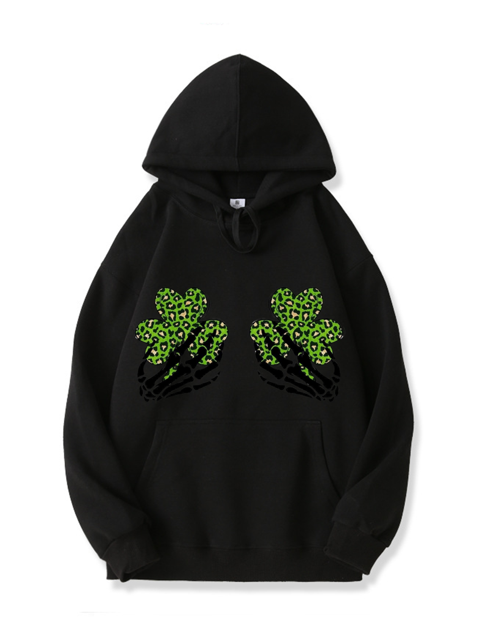 320g Shamrock Printed Cotton Hoodie for St. Patrick's Day Emma Bridess