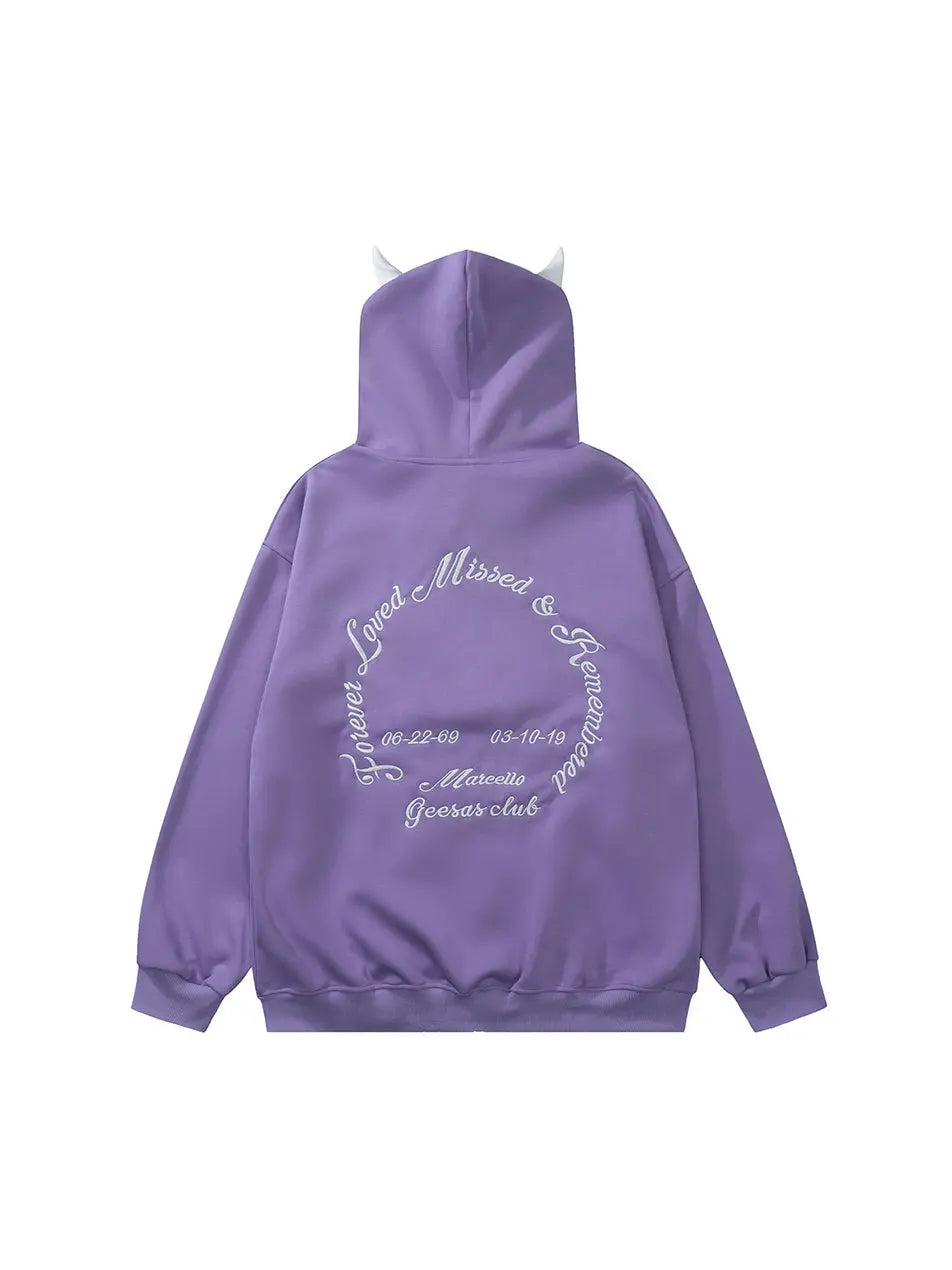 Hoodie Sweatshirt With Demon Horn Design For Women Emma Bridess