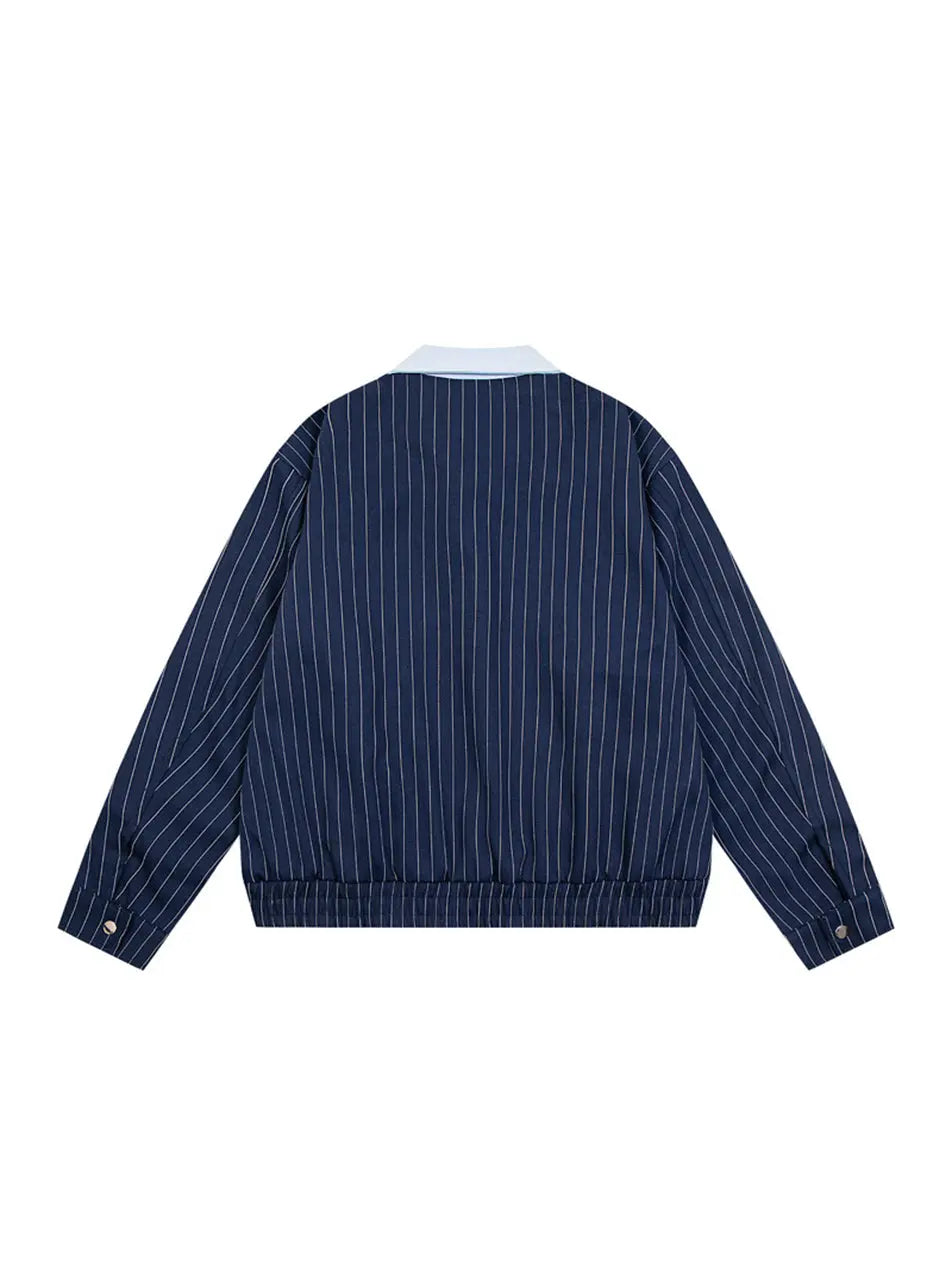 Striped Patchwork Baseball Jacket for Women Emma Bridess