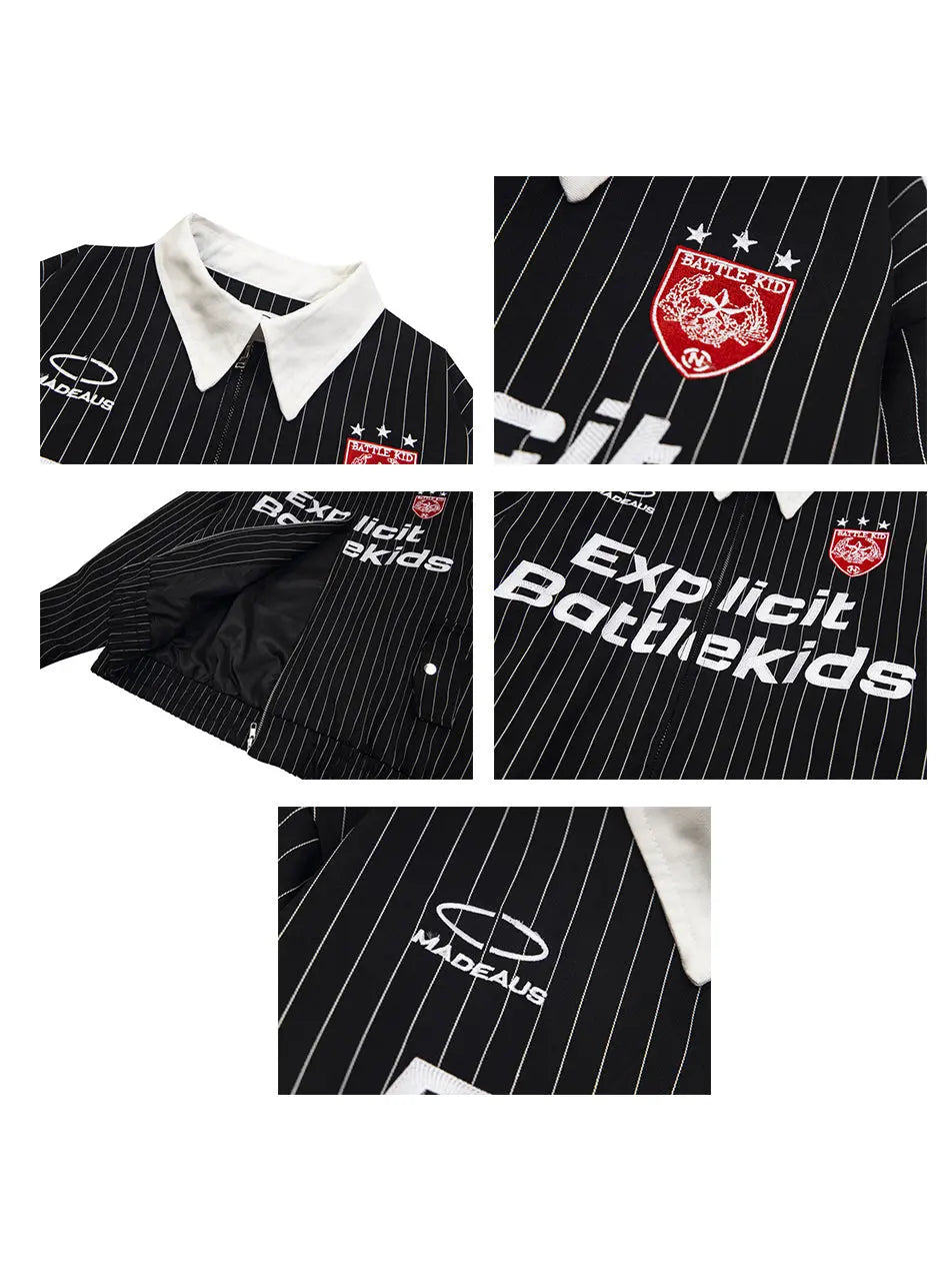 Striped Patchwork Baseball Jacket for Women Emma Bridess