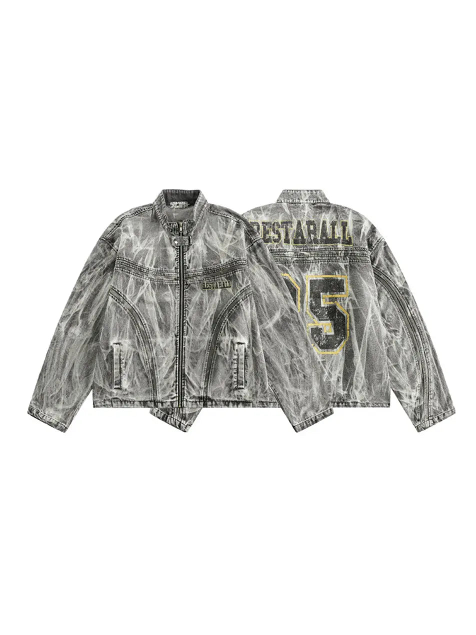 Vintage Wash Made Old Printed Jacket for Man Emma Bridess