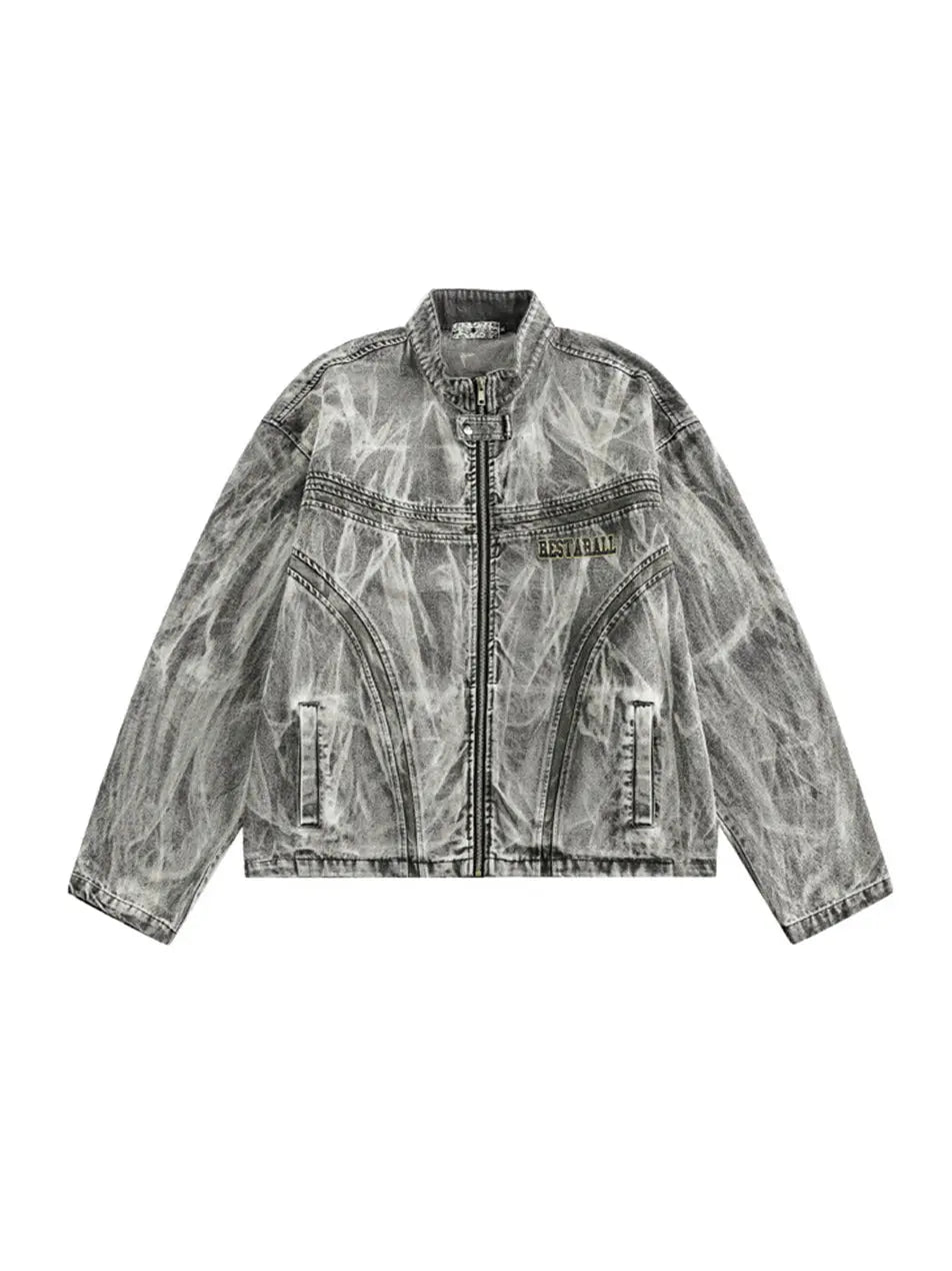 Vintage Wash Made Old Printed Jacket for Man Emma Bridess