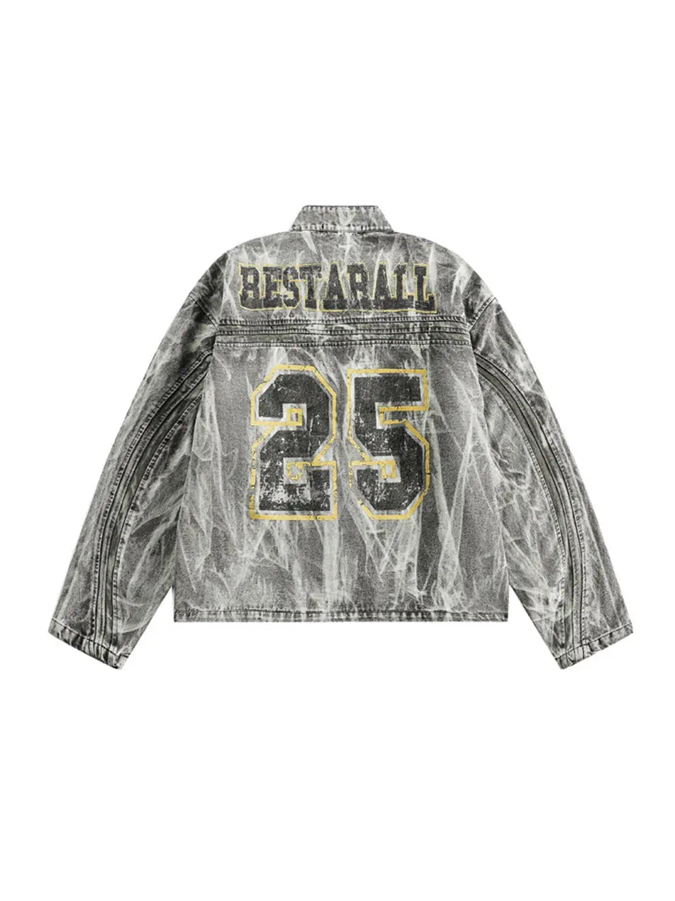 Vintage Wash Made Old Printed Jacket for Man Emma Bridess