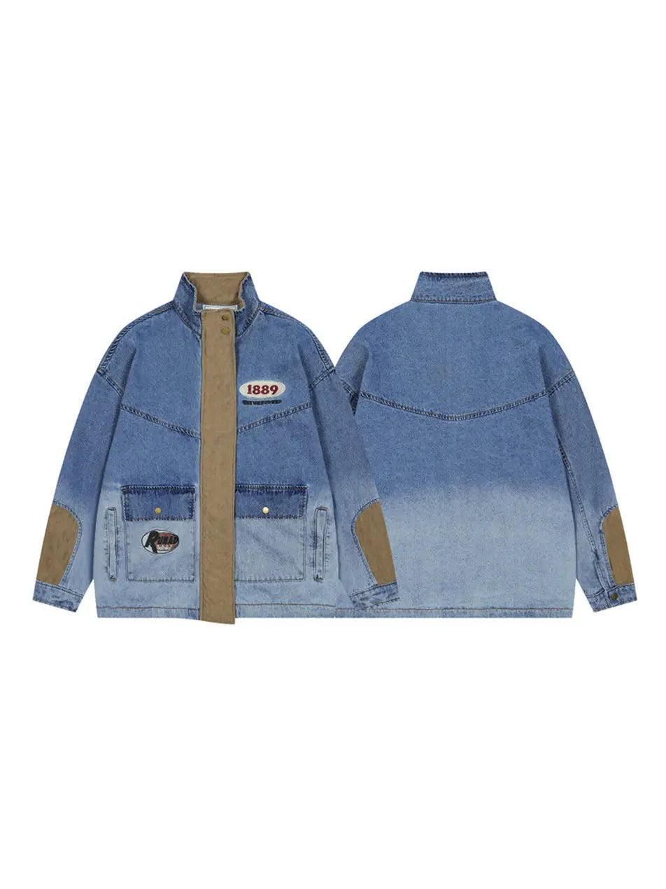 Men's Gradient Denim Jacket – Stylish & Modern Distressed Look Emma Bridess