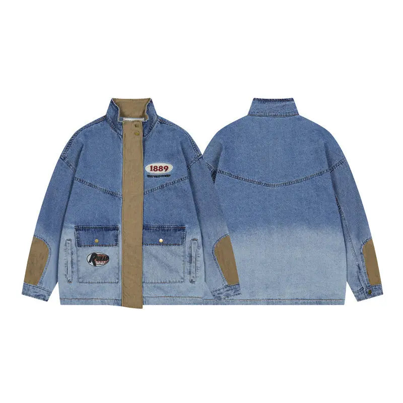 Men's Gradient Denim Jacket – Stylish & Modern Distressed Look Emma Bridess