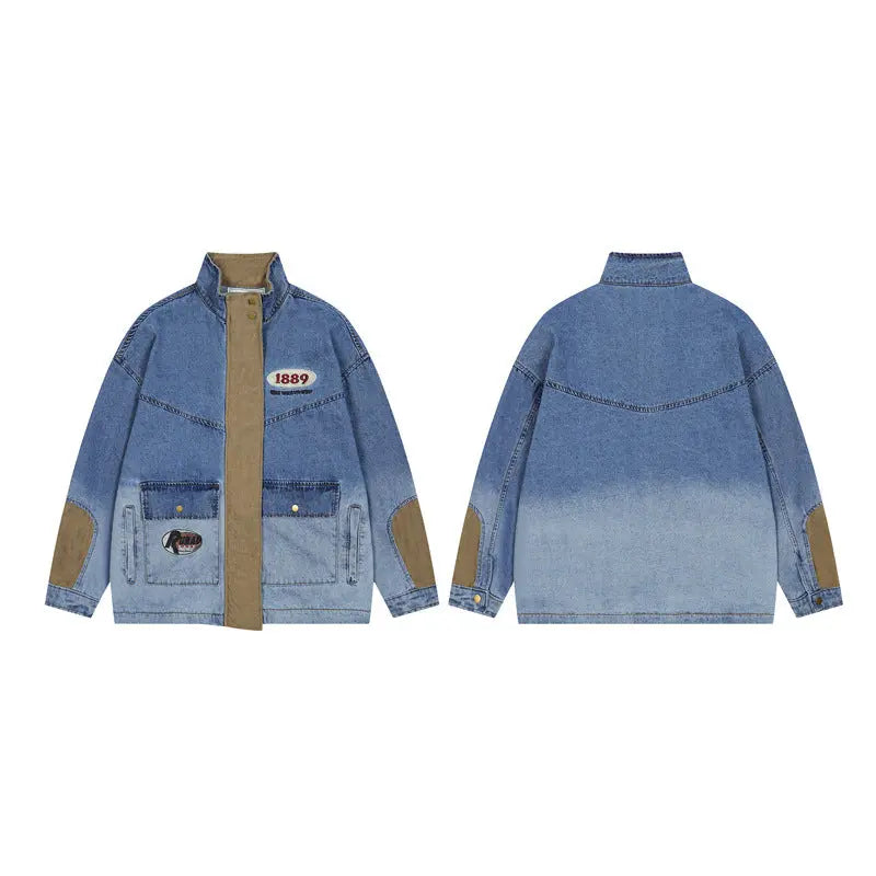 Men's Gradient Denim Jacket – Stylish & Modern Distressed Look Emma Bridess