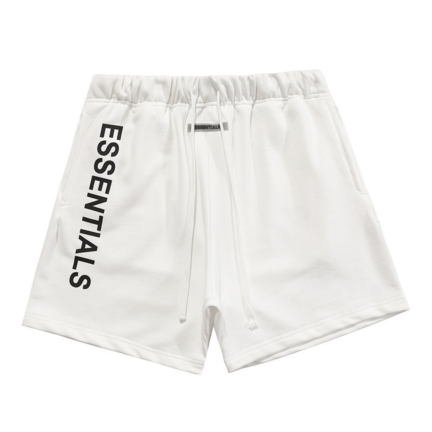 Black Essentials Cotton Shorts for Men with Minimal Print