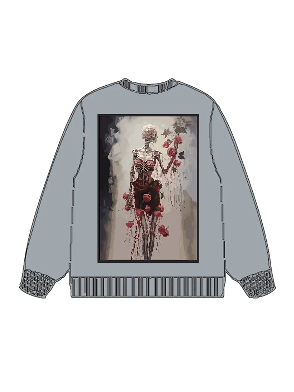 350g Cotton Heart Rose Printed Wash Old Sweatshirt for Valentine's Day Emma Bridess