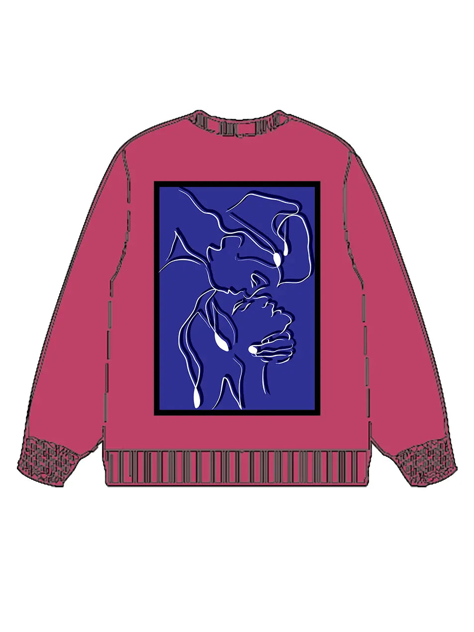 350g Cotton Back Printed Wash Old Sweatshirt for Valentine's Day Emma Bridess