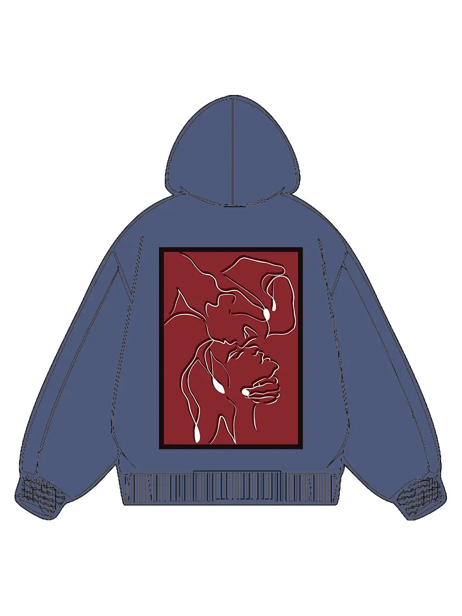 320g Cotton Red Back Printed Hoodie for Valentine's Day Emma Bridess
