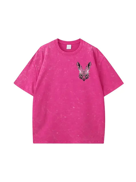 270g Cotton Easter Future Rabbit Printed Wash Old T-shirt Emma Bridess