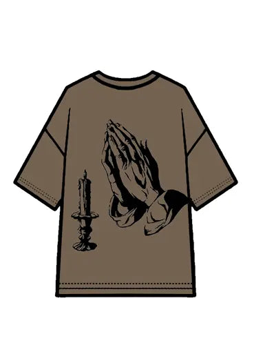 270g Cotton Easter Pray Printed Wash Old T-shirt Emma Bridess