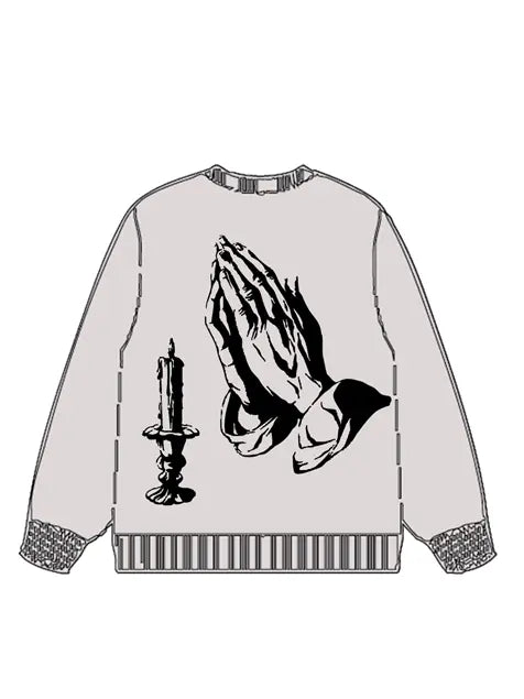 350g Cotton Hallow God Printed Wash Old Sweatshirt for Easter Emma Bridess