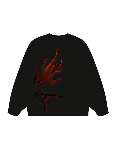 320g Red Back Butterfly Printed Cotton Sweatshirt Emma Bridess