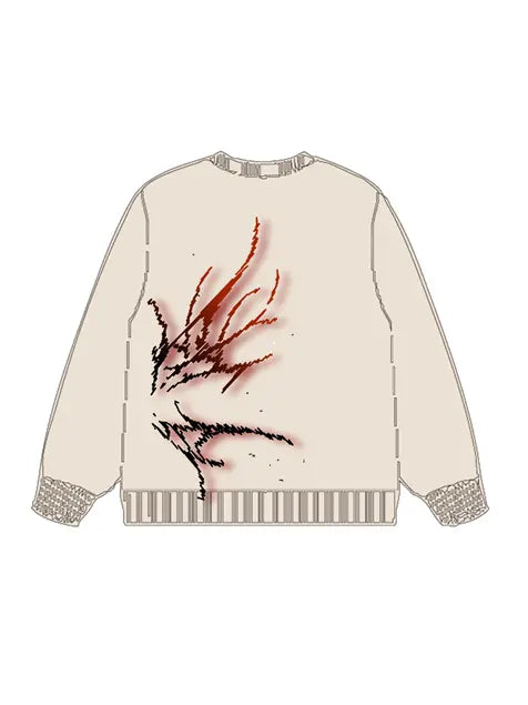 320g Red Back Butterfly Printed Cotton Sweatshirt Emma Bridess