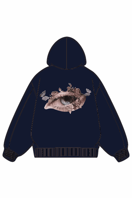 320g Bloom Eye Printed Cotton Hoodie Emma Bridess