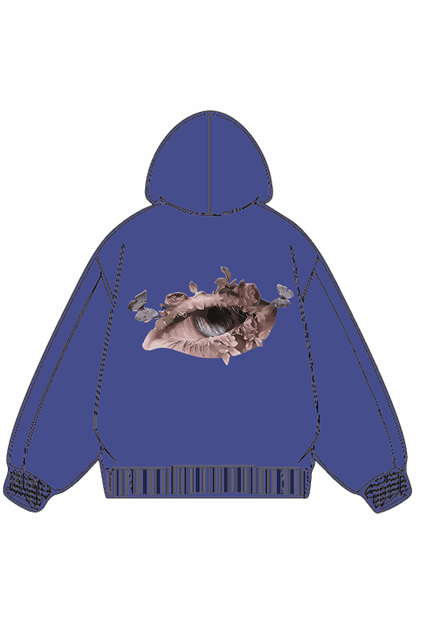 320g Bloom Eye Printed Cotton Hoodie Emma Bridess