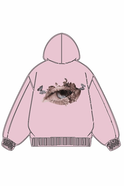 320g Bloom Eye Printed Cotton Hoodie Emma Bridess