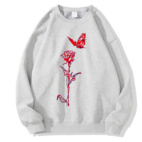 320g Rose Butterfly Printed Cotton Sweatshirt Emma Bridess