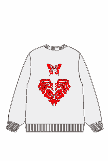 320g Rose Butterfly Printed Cotton Sweatshirt Emma Bridess