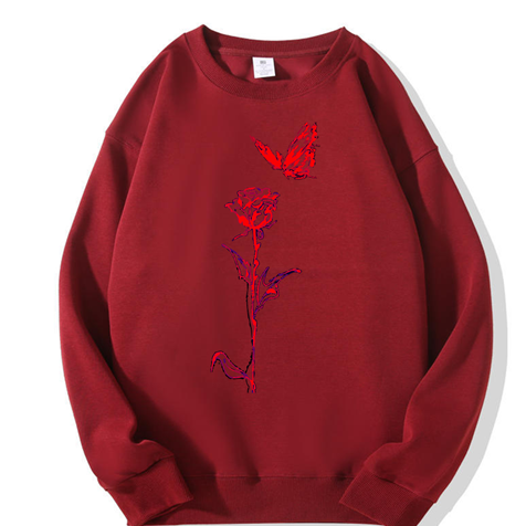 320g Rose Butterfly Printed Cotton Sweatshirt Emma Bridess