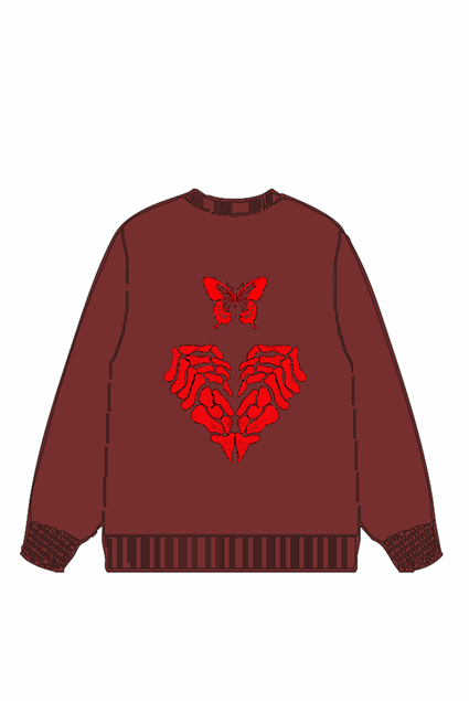 320g Rose Butterfly Printed Cotton Sweatshirt Emma Bridess