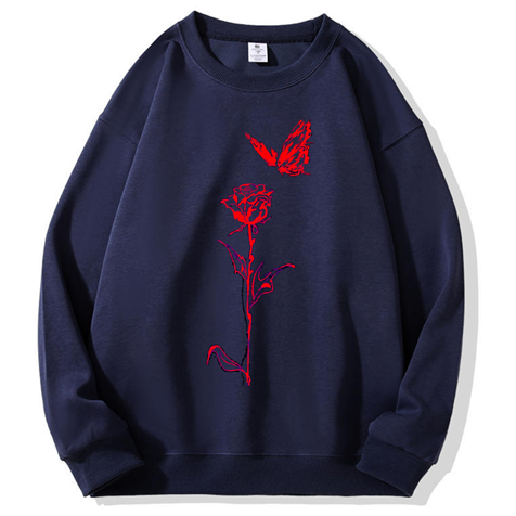 320g Rose Butterfly Printed Cotton Sweatshirt Emma Bridess