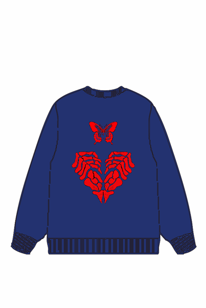 320g Rose Butterfly Printed Cotton Sweatshirt Emma Bridess