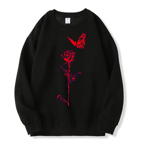 320g Rose Butterfly Printed Cotton Sweatshirt Emma Bridess
