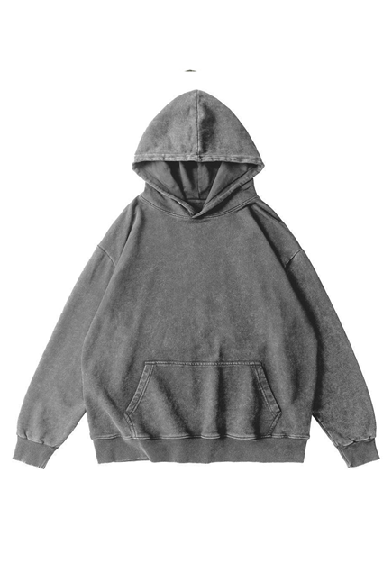 360g Pink Skull Butterfly Back Printed Wash Old Cotton Hoodie Emma Bridess