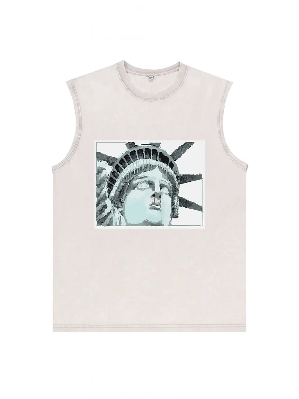 230g Cotton NYC Printed Wash Old Sleeveless T-shirt Emma Bridess