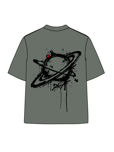 270g Cotton Saturn Printed Wash Old T-shirt Emma Bridess