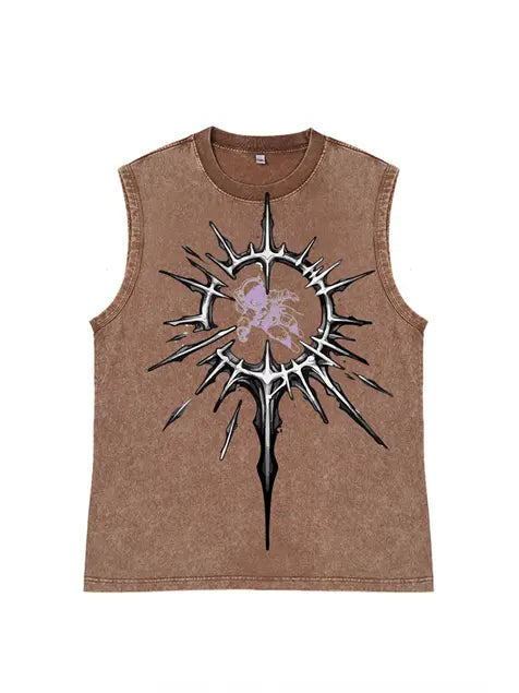 230g Cotton Astronaut Interstellar Wash Old Sleeveless T-shirt Emma Bridess