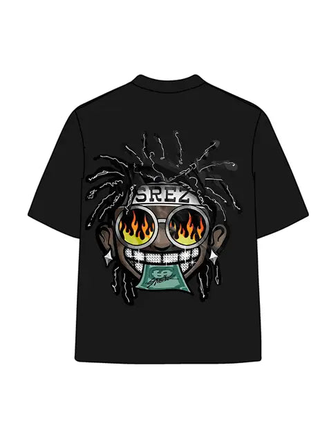 270g Cotton Hip-hop Dollar Printed Wash Old T-shirt Emma Bridess