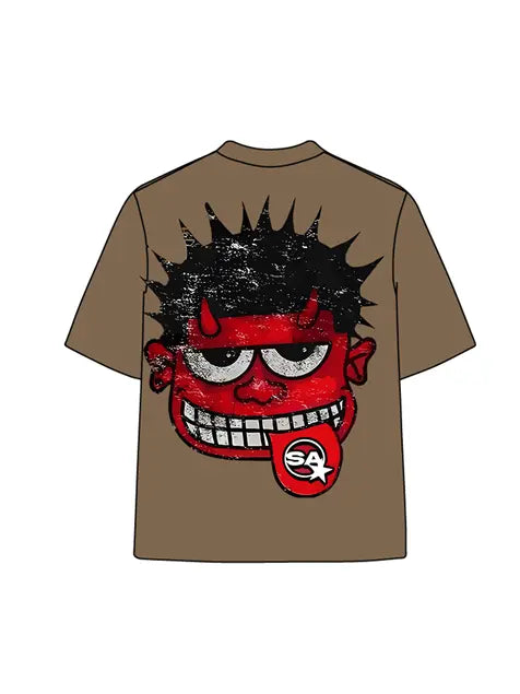 270g Cotton Cartoon Devil Wash Old T-shirt Emma Bridess