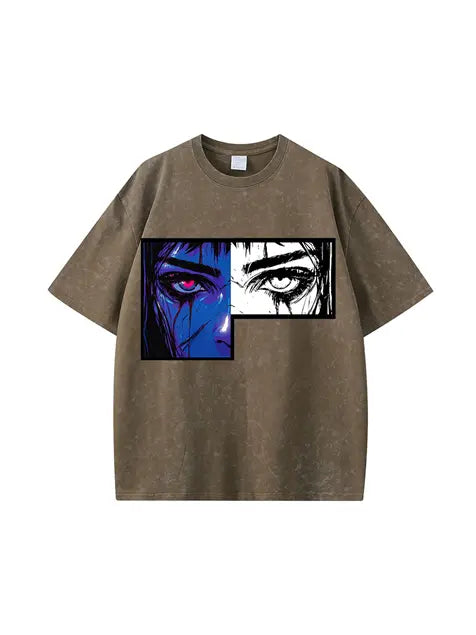 270g Cartoon Tears of Blood Wash Old T-shirt Emma Bridess