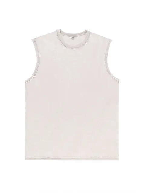 230g Cotton Dark Vintage Dollar Beauty Wash Old Sleeveless T-shirt Emma Bridess